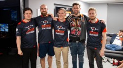 A photo of the team with Splash Damage CEO Richard Jolly, after the event.