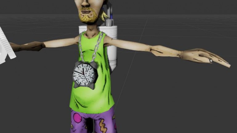 A screenshot of Gary being rendered from inside the character preview pane of Unreal Development Kit.