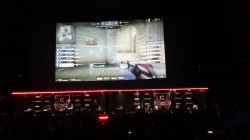 A photo from the match Titan versus Fnatic. The teams are competing on Cobble, one of the in-game competitive maps.