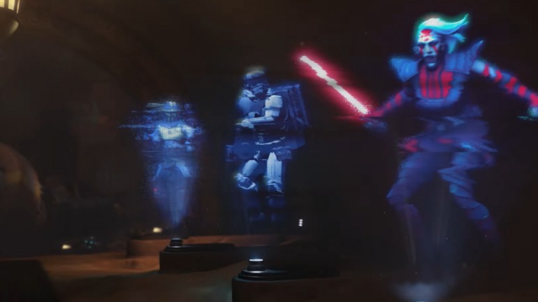 A screen shot from the announcement trailer. Pictured are three of the playable characters.